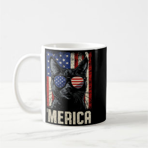 Caneca De Café Gato América Patriótico Bandeira EUA Óculos de Sol