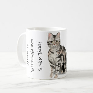 Caneca De Café Gato American Shorthair Silver Tabby