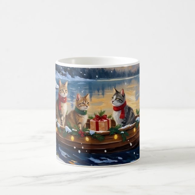 Caneca De Café Gato Angorá Turco Natal Barco Feriado (Centro)