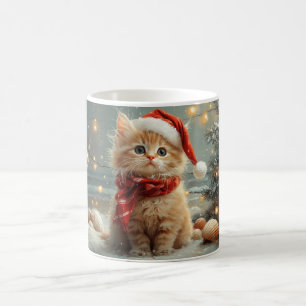 Caneca De Café Gato Angorá Turco Natal Praia Vintage