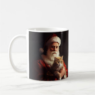 Caneca De Café Gato Angorá Turco Papai Noel Festivo Natal 