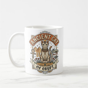 Caneca De Café Gato Antigo Do Egito Gato Egito Antigo Vintage Vec