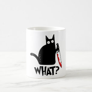 Caneca De Café Gato Assassino Com Faca