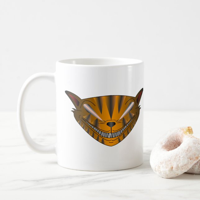 Caneca De Café Gato Assustador (Com Donut)