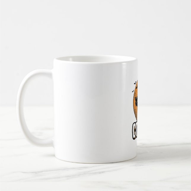 Caneca De Café Gato Assustador CTRL C Design de Vetor de Hallowee (Esquerda)