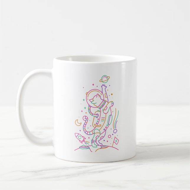 Caneca De Café Gato Astro Vibrante (Esquerda)