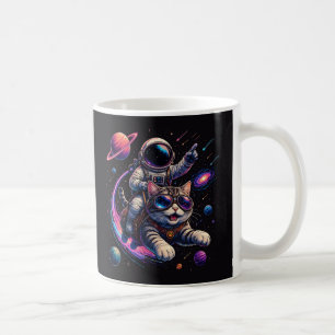 Caneca De Café Gato astronauta viajando pelo espaço