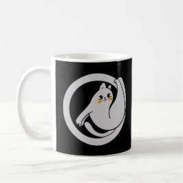 Caneca De Café gato atlético fofo | gato cinza enérgico | gato fe