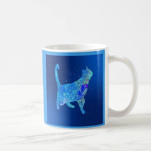 Caneca De Café Gato Azul Indo para Casa (Direita)