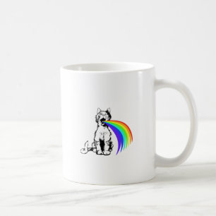 Caneca De Café Gato Barfing arco-íris