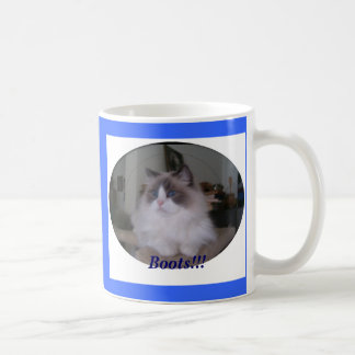 Caneca De Café Gato bicolor azul de Ragdoll, botas!!!