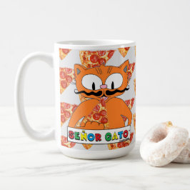 Caneca De Café Gato Bigode de Desenho Animado Gato Senhor Amantes