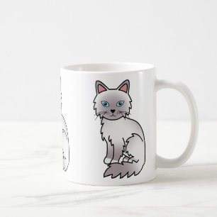 Caneca De Café Gato Birman / Ragdoll de Pontos Lilás