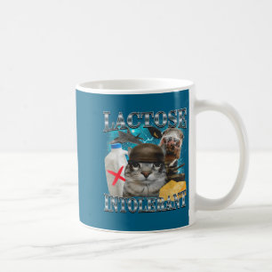 Caneca De Café Gato Bobo Intolerante à Lactose Meme Dito Divertid