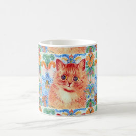 Caneca De Café Gato bonitinho Louis Wain com padrões abstrato atr