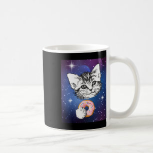 Caneca De Café Gato Bonito Comendo Uma Rosquinha No Espaço
