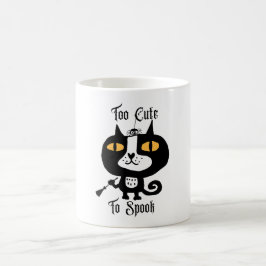 Caneca De Café Gato Bonito De Halloween Preto Demasiado Bonito Pa