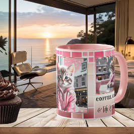 Caneca De Café Gato Bonito E Engraçado