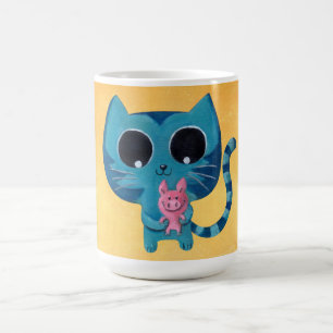 Caneca De Café Gato bonito e porco do gatinho