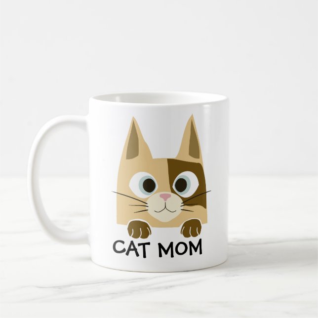 Caneca De Café Gato Bonito Mãe (Esquerda)