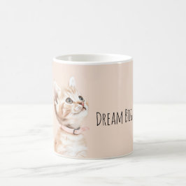 Caneca De Café Gato Branco de Pêssego
