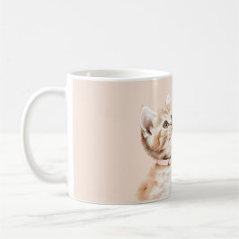 Caneca De Café Gato Branco de Pêssego