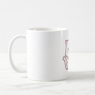 Caneca De Café Gato Branco Fofo Adora Beber Chá Boba