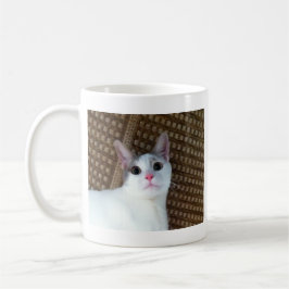 Caneca De Café Gato branco surpreendido