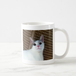 Caneca De Café Gato branco surpreendido