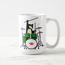 Caneca De Café Gato Brincando Presente Musical, Tambor De Brincad