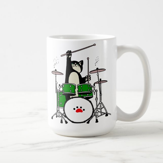 Caneca De Café Gato Brincando Presente Musical, Tambor De Brincad (Direita)