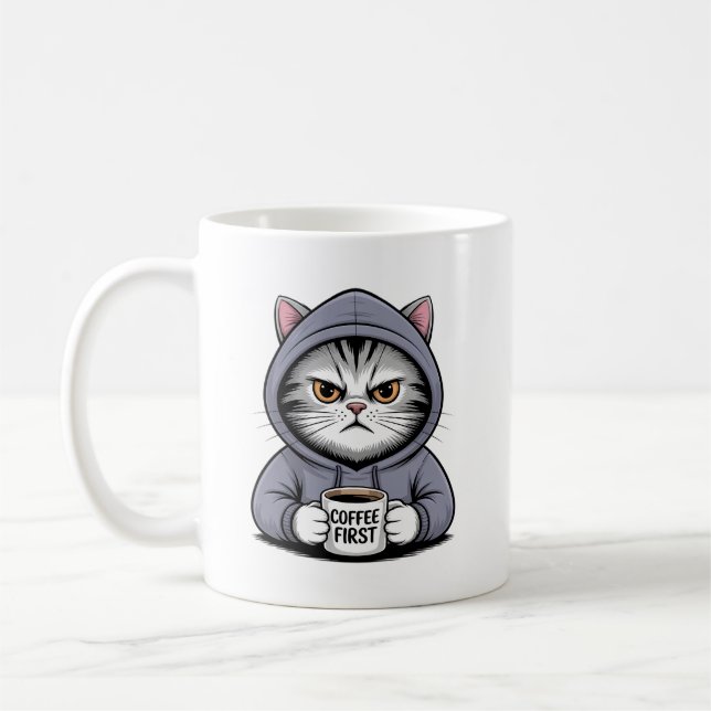 Caneca De Café Gato Café ☕🐱 – Design de Café para Amantes de Gat (Esquerda)