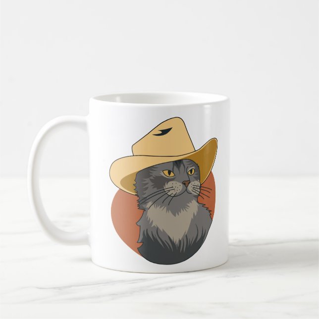 Caneca De Café Gato Caubói (Esquerda)