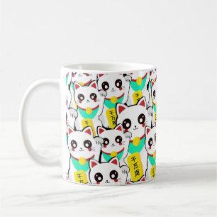 Caneca De Café Gato Chinês Sortudo