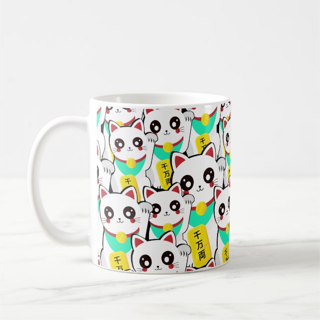 Caneca De Café Gato Chinês Sortudo (Esquerda)