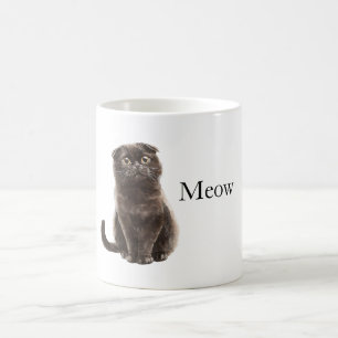 Caneca De Café Gato Cinza Meow