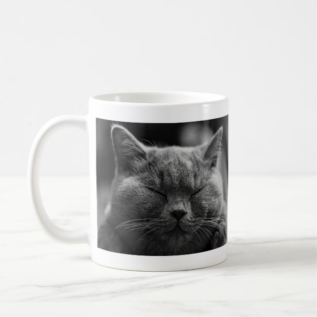 Caneca De Café Gato cinzento Napping (Esquerda)