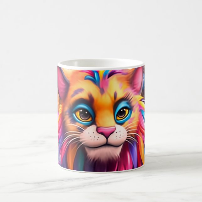 Caneca De Café Gato Colorido (Centro)
