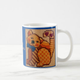 Caneca De Café Gato Colorido Encantador Acompanha Manhã 