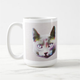 Caneca De Café Gato Colorido Realista
