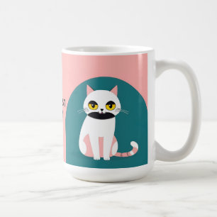 Caneca De Café Gato Com Cores Intensas e uma Expressão Alegre