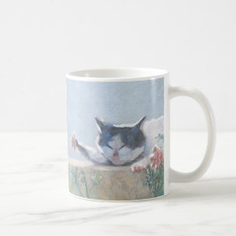 Caneca De Café Gato com gerânio