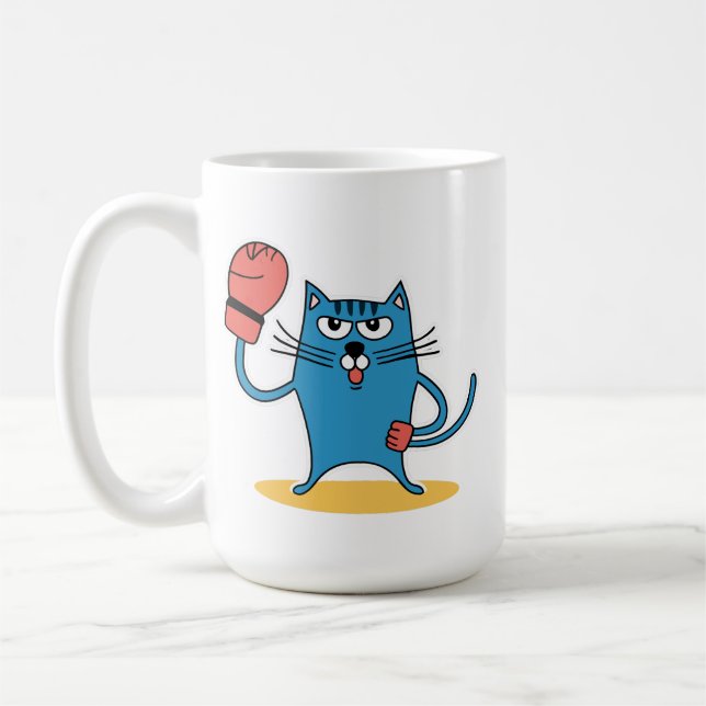 Caneca De Café Gato com luvas de boxe (Esquerda)
