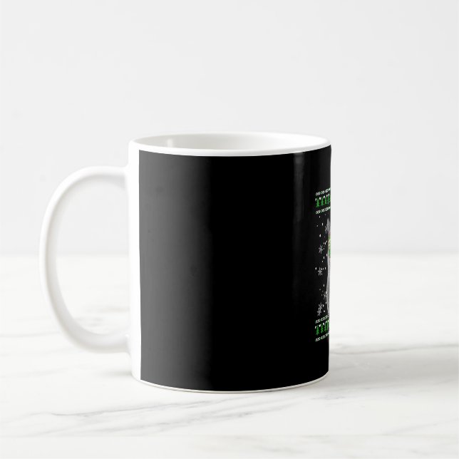 Caneca De Café Gato com óculos de sol Suéter de Natal Feliz (Esquerda)