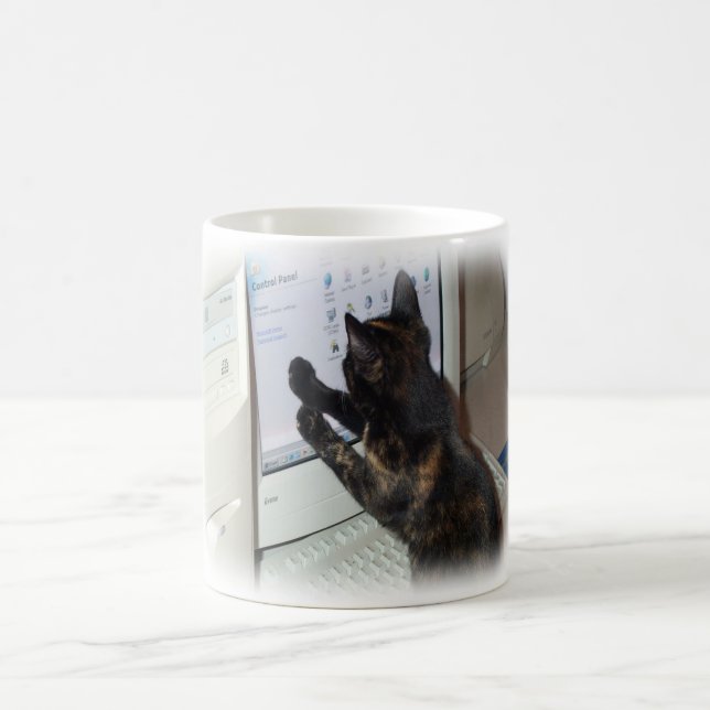 Caneca De Café Gato com PC (Centro)