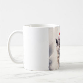Caneca De Café Gato com Santa Hat Mug