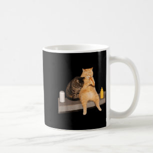 Caneca De Café Gato Comendo Cachorro Quente Engraçado Vintage Gat