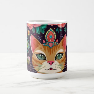Caneca De Café Gato Coroado Joias