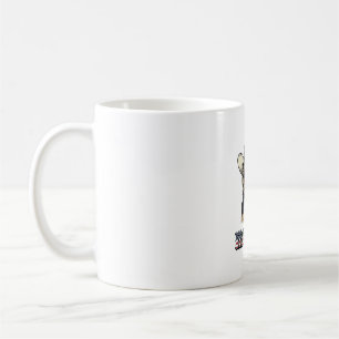 Caneca De Café Gato Cowboy Patriótico Mewica Design Vetorial Vint
