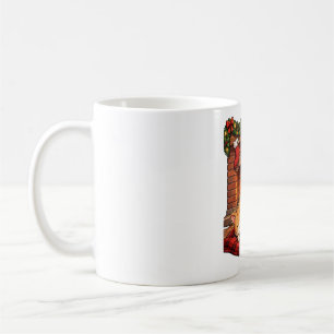 Caneca De Café Gato da Lareira de Natal Aconchegante